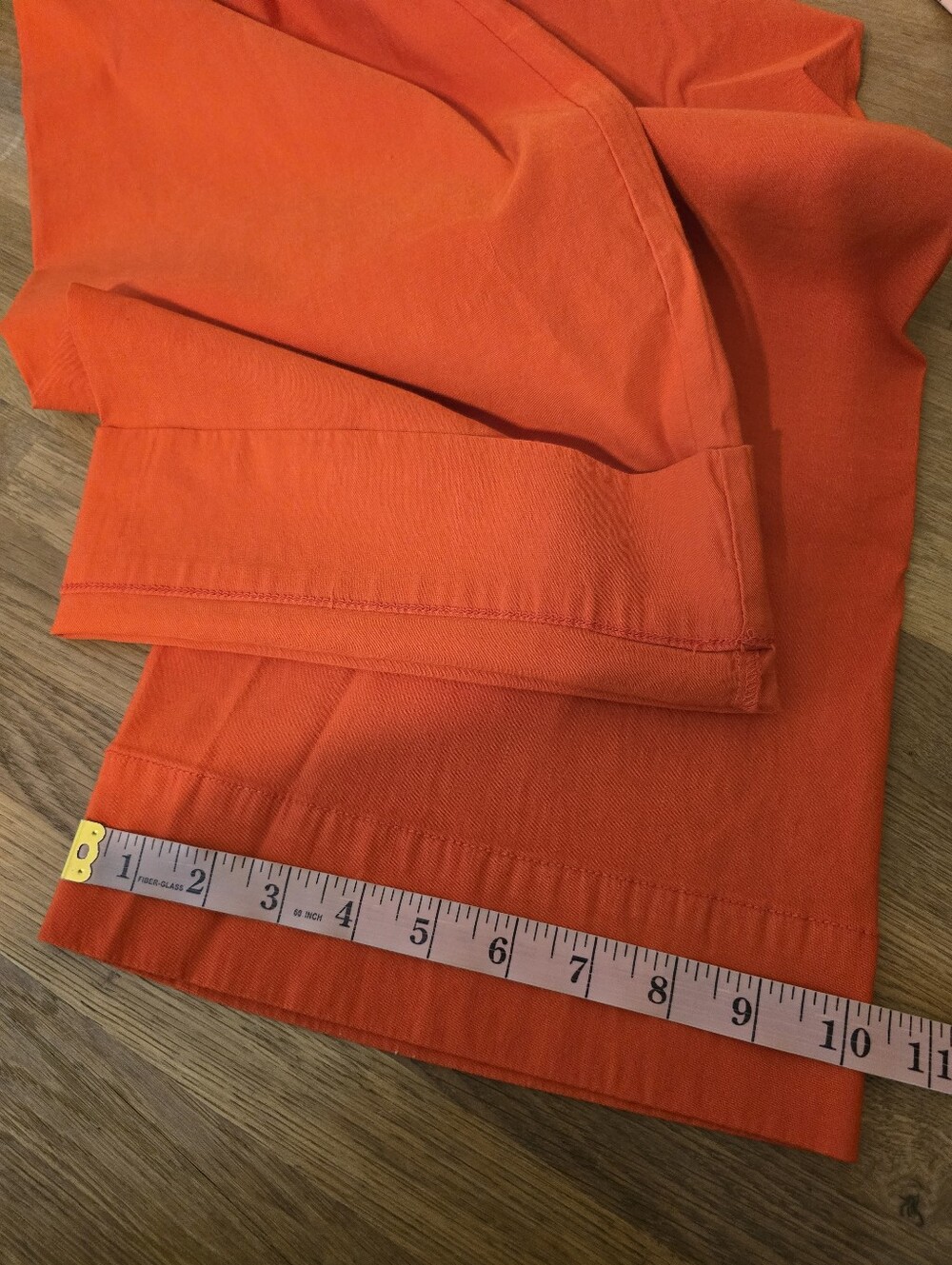 Anthropologie Maeve The Colette Wide Leg Pants Orange 27 Magic Fabric Crop - Picture 14 of 14